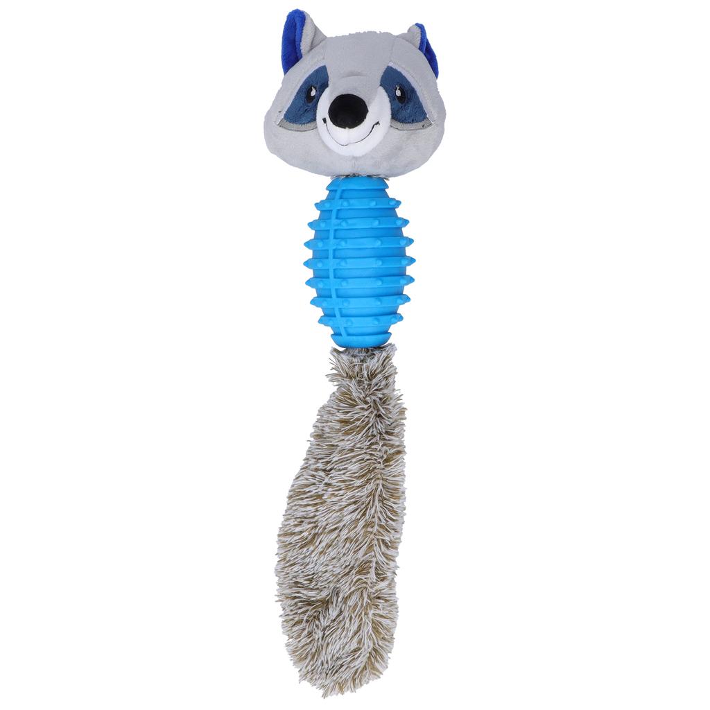 Pet Chew Toys Teeth Cleaning Biting Interactive Training Stuffed Plush Animal Doll for DogBlue Raccoon