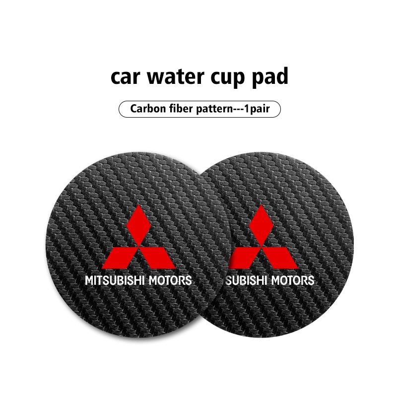 2Pcs Car Coasters Water Cup Holder Pads Anti Slip Accessories For Mitsubishi Outlander Lancer Cross Colt Xpander Mirage Attrage