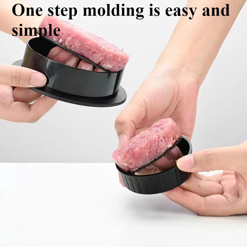 3 In 1 Round Shape Non-Stick Stuffed Hamburger Mold Beef Veggie Hamburger Meat Press Making Meat Presses Blotting Oil Paper