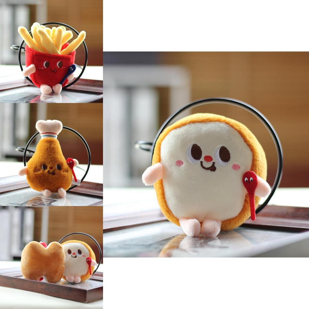 Очаровательный плюшевый брелок в виде гамбургера, хот-дога, куриной ножки, картофеля фри для рюкзаков, креативный подарок