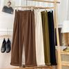 Vintage High Waist Corduroy Pants Women Spring Fall Winter Straight Causal Full Length Trousers Korean Fashion All Match Black Pants