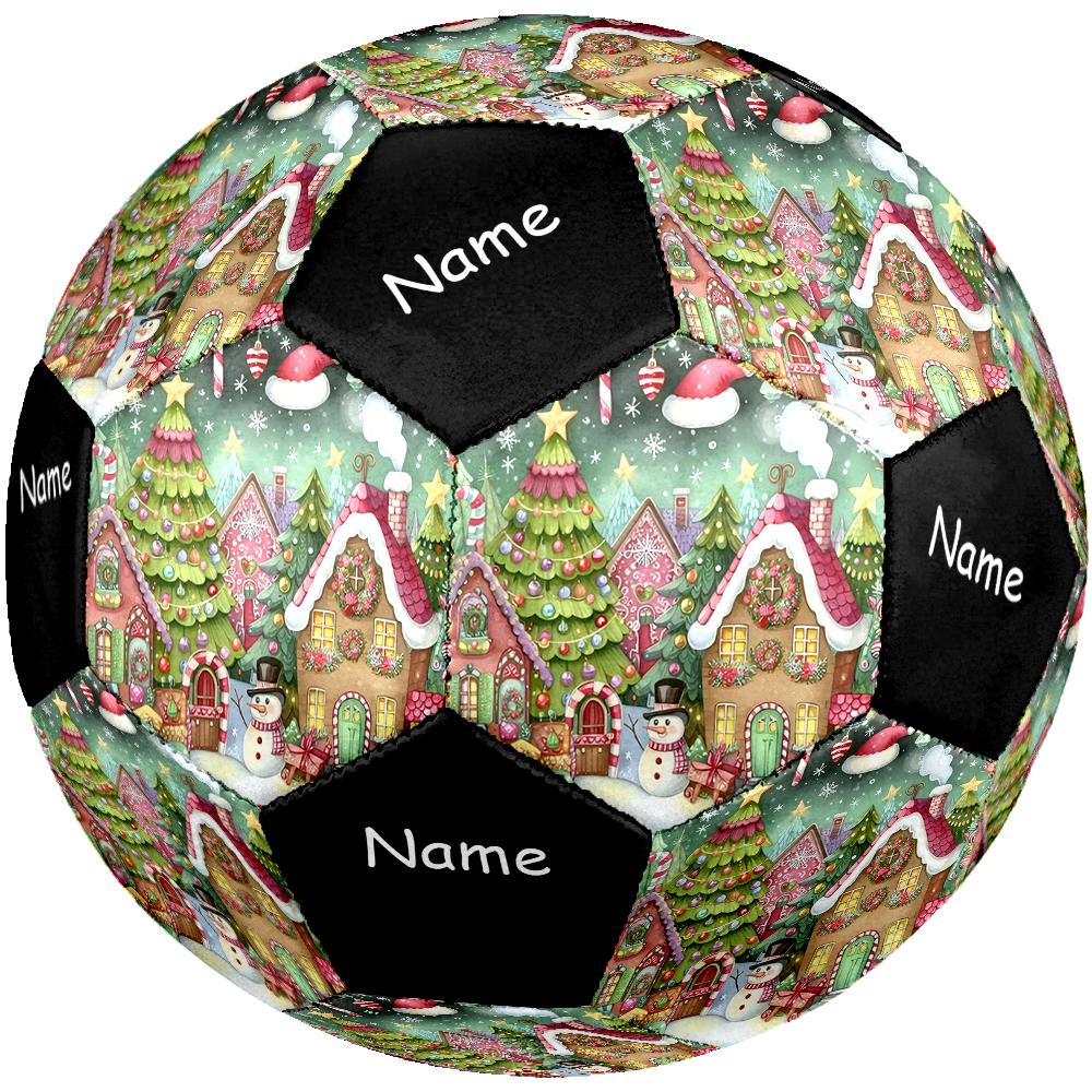 Custom Name Christmas Street Theme Size 5 Soccer Ball, Suitable for Both Indoor and Outdoor Matches, a Gift Suitable for Everyone.
