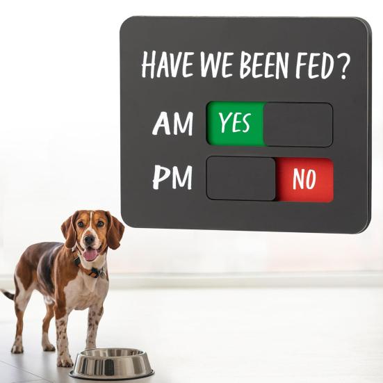 Напоминание о кормлении питомца с магнитом. Таблица кормления собаки/кошки с отметками Покормлены ли мы УТРО/ВЕЧЕР. Ежедневная доска-слайдер для кормления питомца. Магнит на холодильник