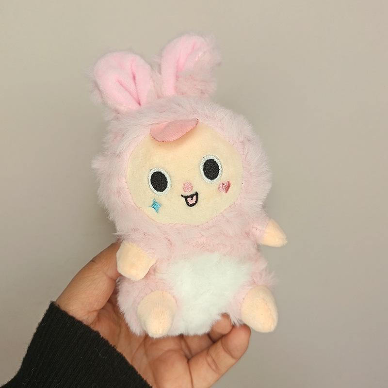 Cute Fantasy Elf Rabbit Plush Doll Keychain New Style Doll Bag Pendant 4-inch Machine Doll