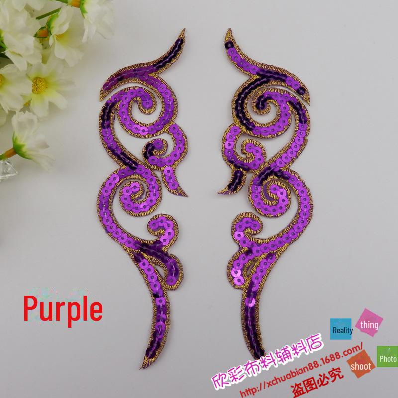 DIY Anime Cosplay Embroidery Cloth Patch: Auspicious Cloud & Sequin Flower (Style 8553#)