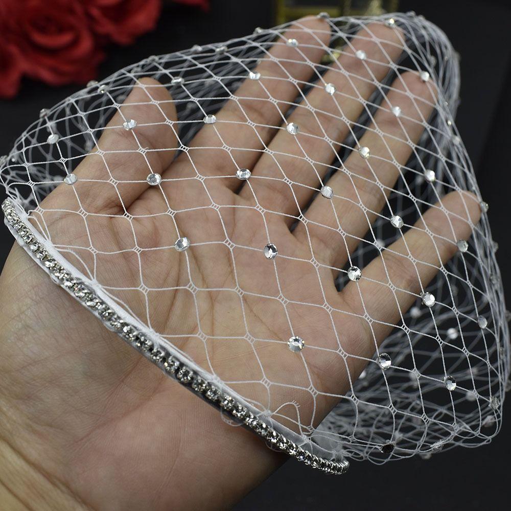 Черная сетчатая маска для лица, свадебная фата для невест, вуаль Birdcage, румяна, белая повязка на голову