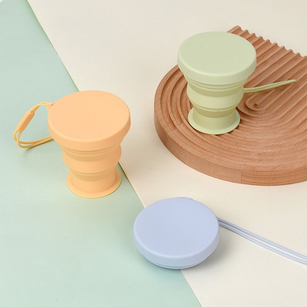 200ML Foldable Water Cup Silicone Travel Collapsible Cup Mini Retractable Cup Picnic Hiking
