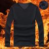 Men Fall Winter Shirt Thickened Plush Warm Soft O Neck Elastic Long Sleeve Solid Color Pullover Plus Size Daily Bottoming Top Underwear