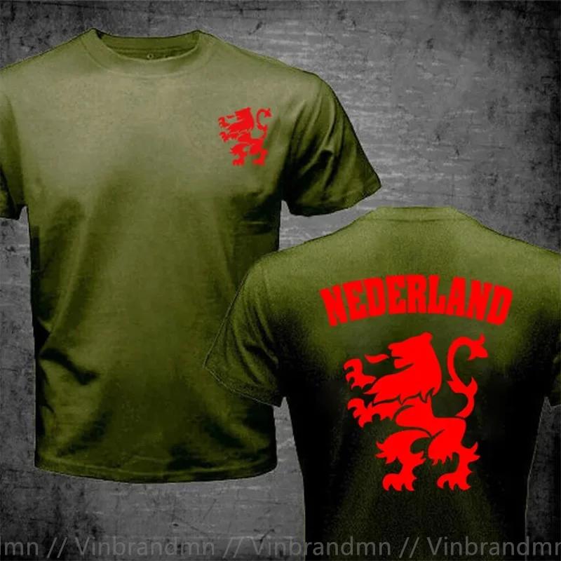 Nederland Netherlands Orange Dutch Lion Soccer 100 Cotton Geek Family Top Tee New Unisex Summer Tops Casuals T Shirts Hip Hop Tops