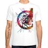 Fixed Gear Bicycle Cyclist Painting T-Shirt Men Short Sleeve Road Bike Sport Lover White Casual