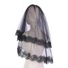 Dark Veil Lace Veils Head Covering Wedding Hair Accessories Black Wedding Veil Headscarf Lace Black Veil