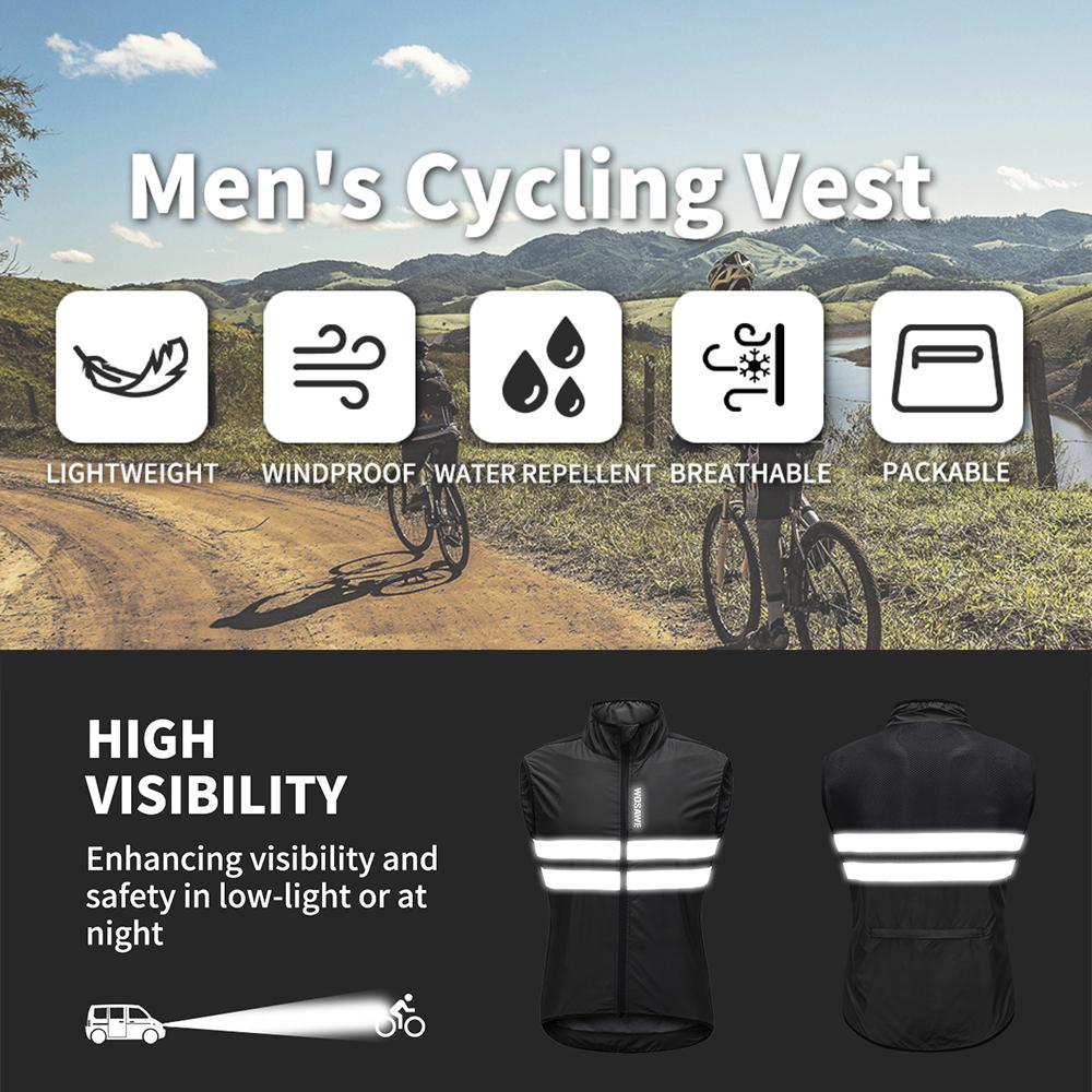 Велосипедный жилет WOSAWE MTB Велосипедная спортивная ветрозащитная куртка без рукавов для велосипеда