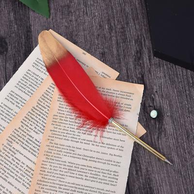 Ручка Yousheng Copper Feather Quill Pen Гладкое письмо Прочный элегантный дизайн Устойчивая к поломкам Рождественский подарок Свадебная ручка для подписи