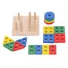 Деревянные сортировочные блоки Раннее образовательное Разноцветные Геометрические формы Деревянная сортировочная игрушка для укладки для детей