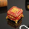 Small Niche Luxury Home Accessory Box Retro Metal Jewelry Box Exquisite Enamel Necklace Jewelry Earrings Storage Box Storage