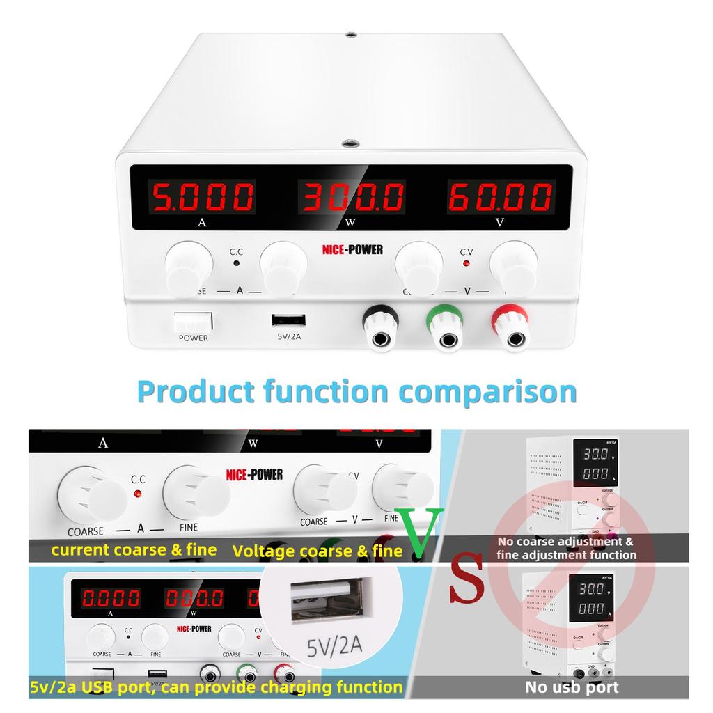 Для регулируемого источника питания постоянного тока 60 В 5 А, лабораторный источник тока, стабилизированный регулятор напряжения для зарядки автомобильного аккумулятора, ремонта телефона