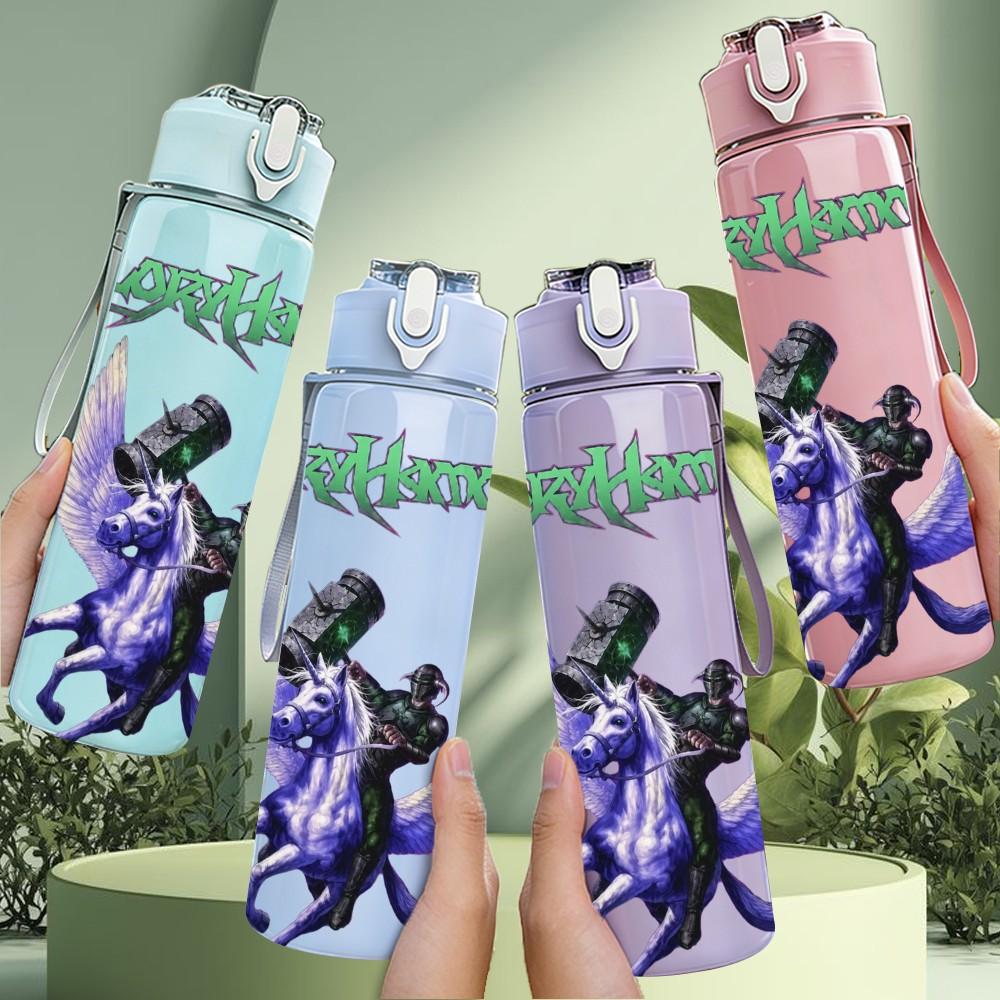 1PC Purple Fairy Butterfly 750ml sports water bottle leakproof straw lid outdoor office home