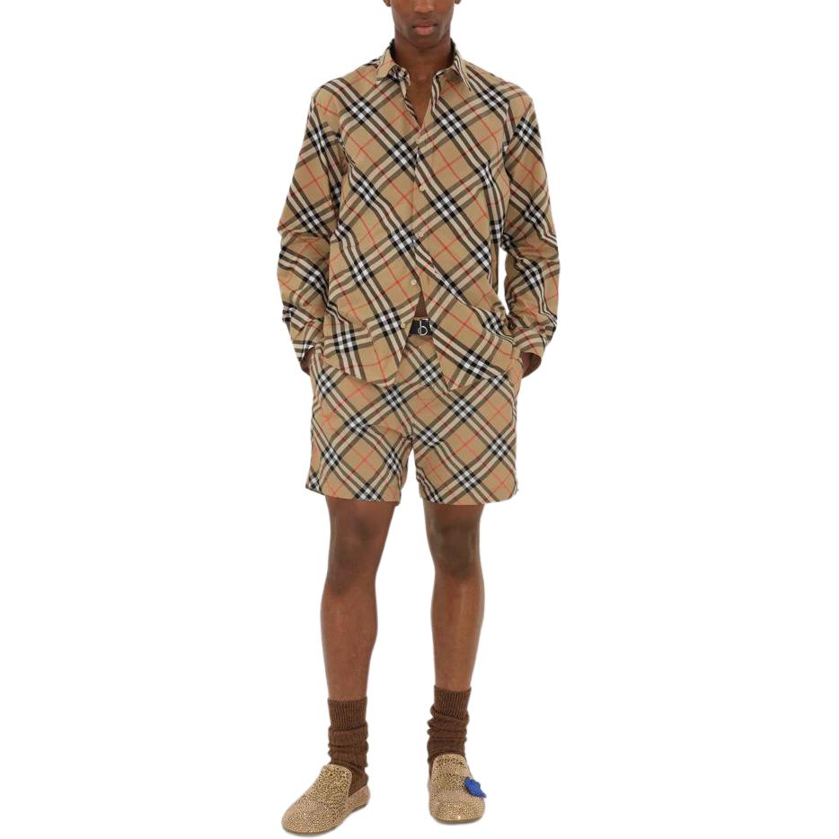 Burberry Рубашка SS24 Классический крой Мужская Песочный 80876341