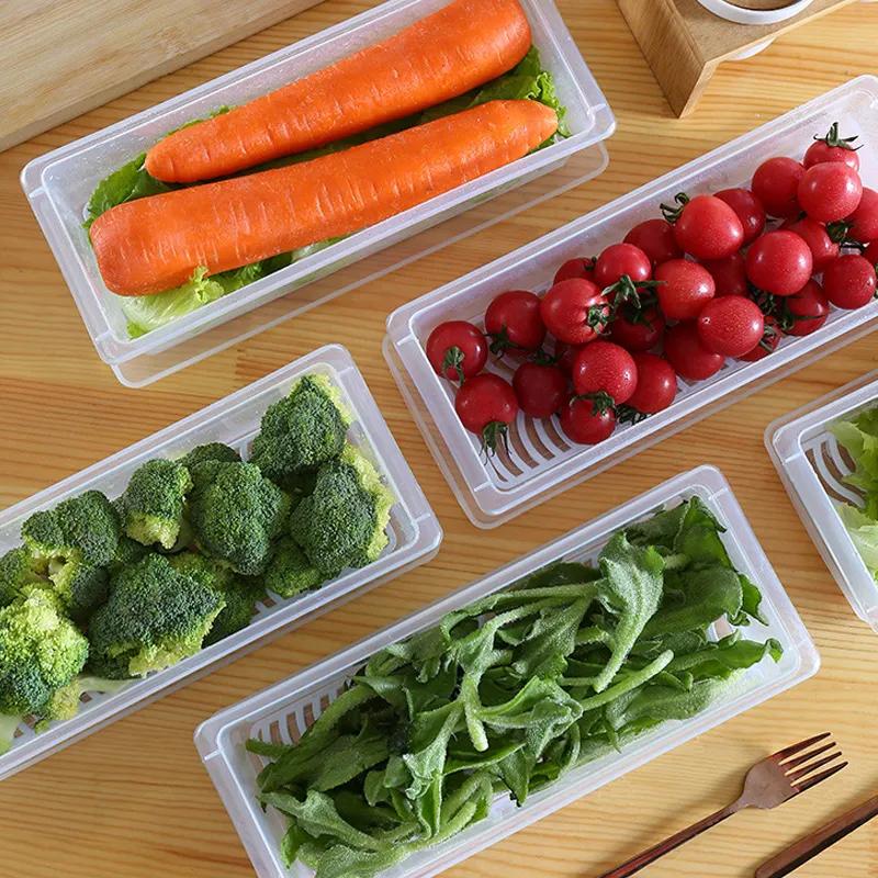 Refrigerator Storage Box With Lid Transparent Preservation Box For Fruits And Vegetables Kitchen Classification Food Sorting Plastic Box Reusable