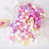 20 шт. Девочки Красочные Плюшевые Шарики Эластичные Резинки для Волос Детские Веревки для Волос Завязки Резинки для Хвоста Милые Головные Уборы Аксессуары для Волос