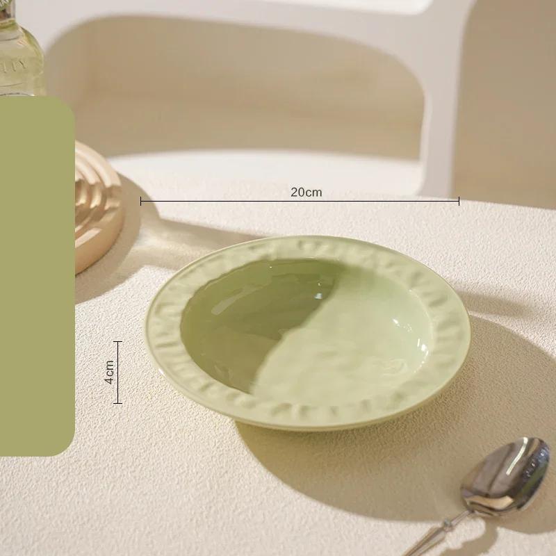 Высококачественные круглые керамические тарелки Роскошные ресторанные салатные десертные тарелки Вкусные блюда Паста Обеденная тарелка Изысканная столовая посуда