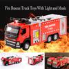1/50 электрическая пожарно-спасательная машина с лестницей, игрушками со светом и музыкой для детей