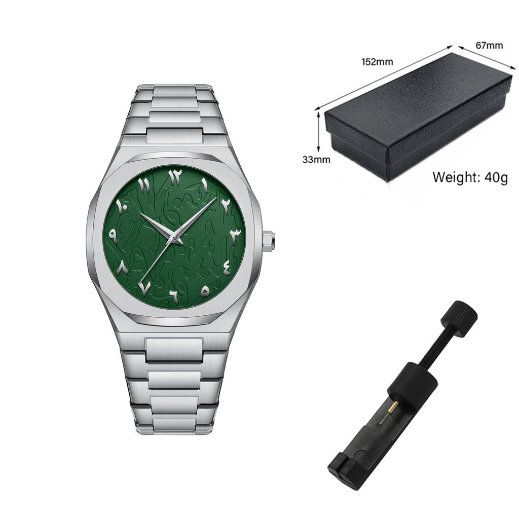 Modern Minimalist Personality Creative All Black Men Watch Arabic Digital Sports Leisure Alloy Men's Watch Unique Design Watch