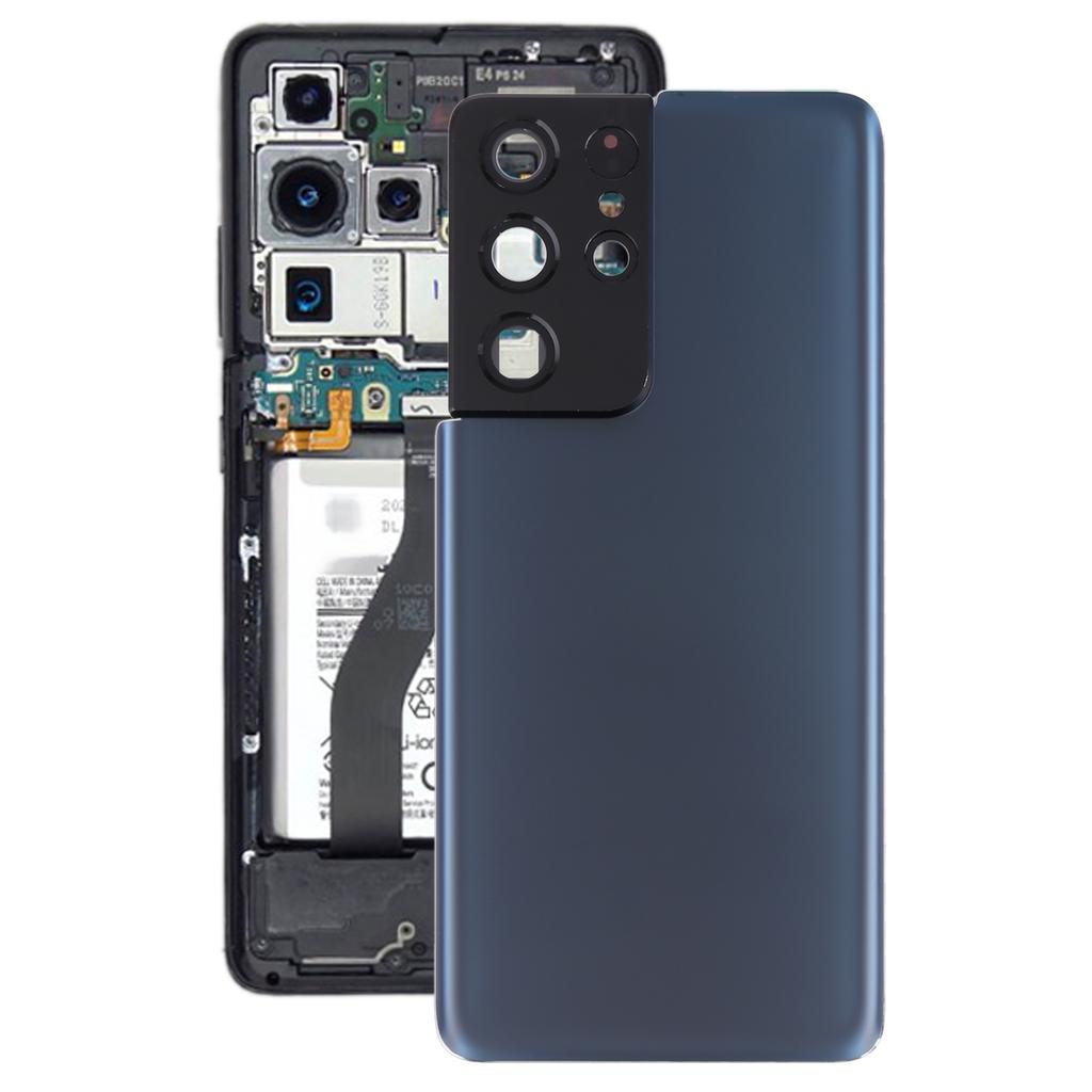 Задняя крышка аккумулятора для Samsung Galaxy S21 Ultra 5G с крышкой объектива камеры, сменные детали для ремонта телефона