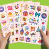 100 Stickers Birthday Cake Stickers Birthday Party Cake Balloon Candle Decoration Doodle Stickers 4 Pictures
