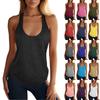 Женский модный и повседневный однотонный топ без рукавов для спорта, фитнеса и йоги