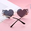 UV400 Protection Flame Love Sun Glasses Rimless Party Favor Eyewear  for Women & Men