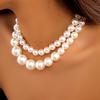 Европейско-американская мода: Ретро Ожерелье с Крупным Жемчугом для Женщин - Элегантный Аксессуар для Вечерней Вечеринки
