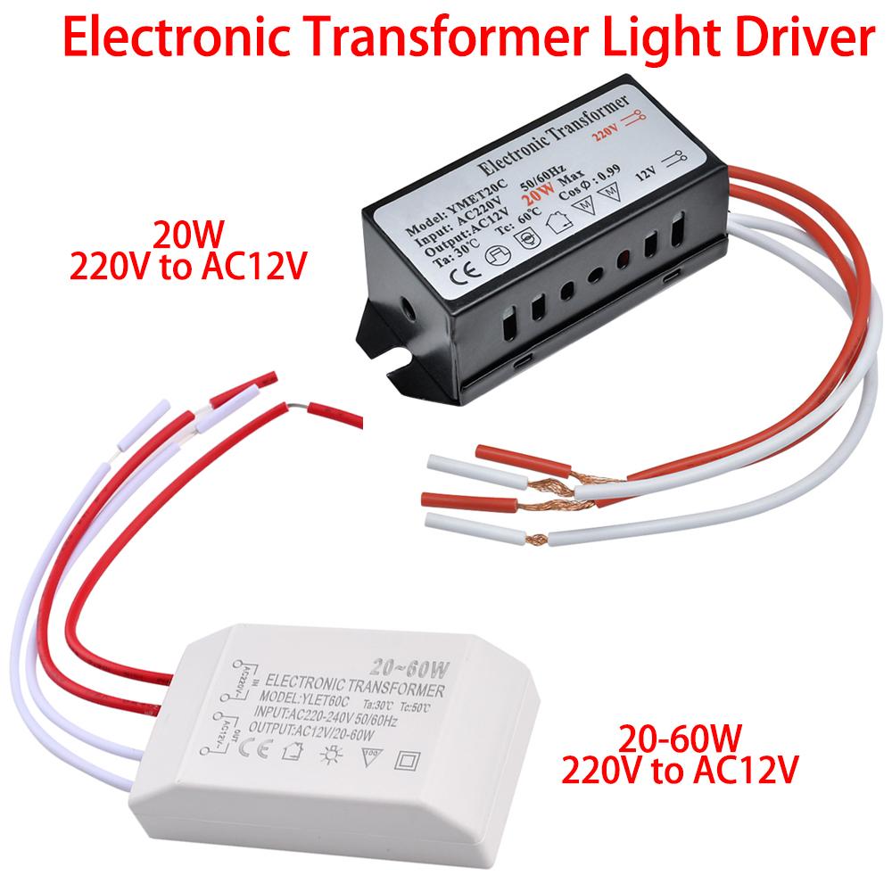 AC 220V to AC 12V Electronic Transformer Voltage Converter 20-60W Smart Power Supply Halogen Light Driver Power Supply