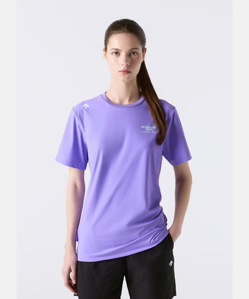 DESCENTE Cooling Tricot Back Graphic Short Sleeve T-Shirt Purple Sr213Ets57