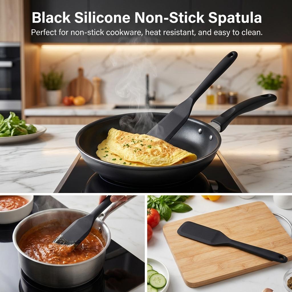 Silicone Spatula Small Size For Non Stick Pans Kitchen Tool With Ergonomic Handle