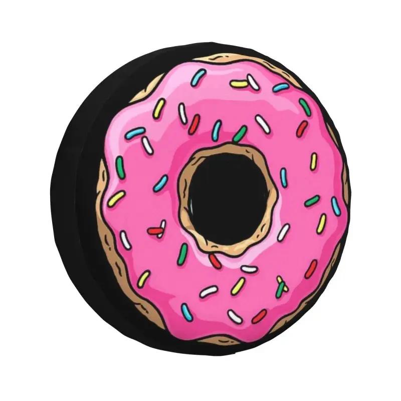 Pink Donut Spare Tire Cover for Honda CRV Jeep RV SUV 4WD 4x4 Food Doughnut Car Wheel Protector Covers 14" 15" 16" 17"Inch