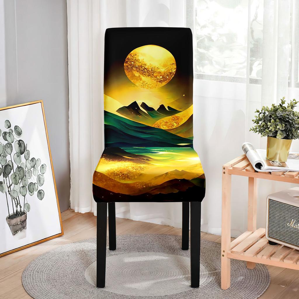 Чехол для стула с принтом из мрамора, универсальный чехол для стула Four Seasons для дома