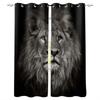 Lion Animal Black Blackout Curtains For Living Room Window Curtains For Bedroom Kitchen Curtains Drapes Blinds