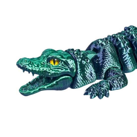 3D Printed Crocodile Articulated Animal Ornament Flexible Reptile Crocodile Fidget Toy