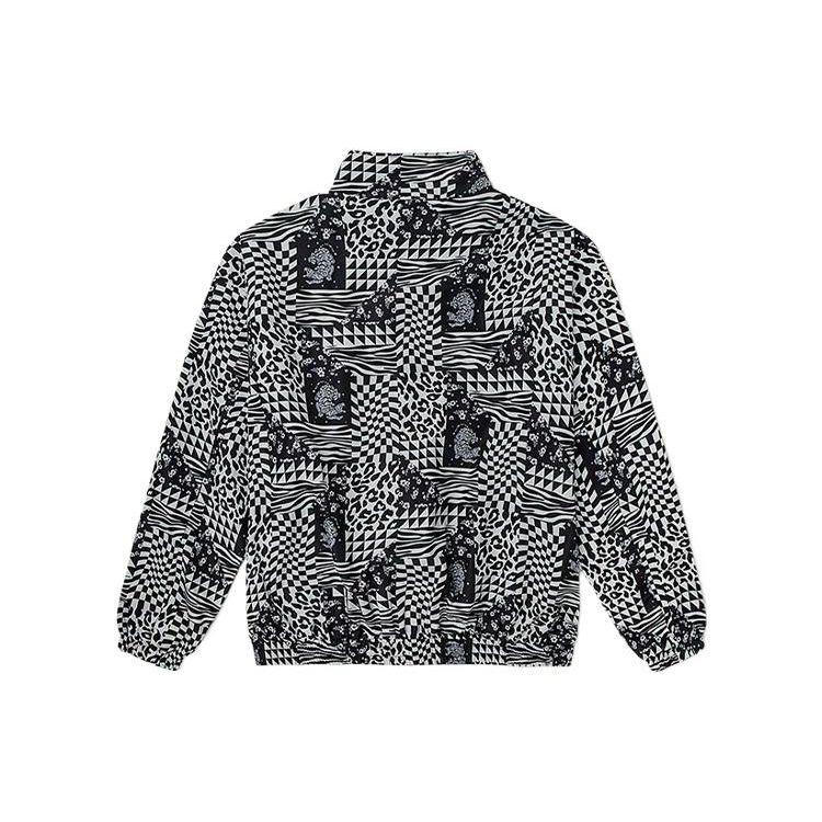 Vans Psychedelic Print Stand Collar Fleece Jacket Black White VN0A5H9T7TO