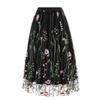 Vintage Mesh Flower Embroidered Skirt Elegant Sweet A-line Skirt For Spring Summer