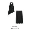 Kaslead New Women Clothes Western Style Hanging Collar Lace Top Skirt 5919203 5919204