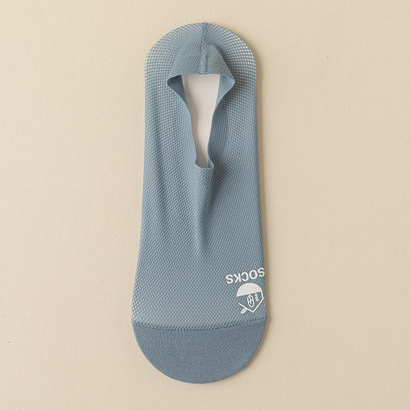 Summer Socks Hollow Out Mesh Breathable Invisible No Show Sock Slippers Solid Color Silicone Non-slip Low Cut Boat Socks