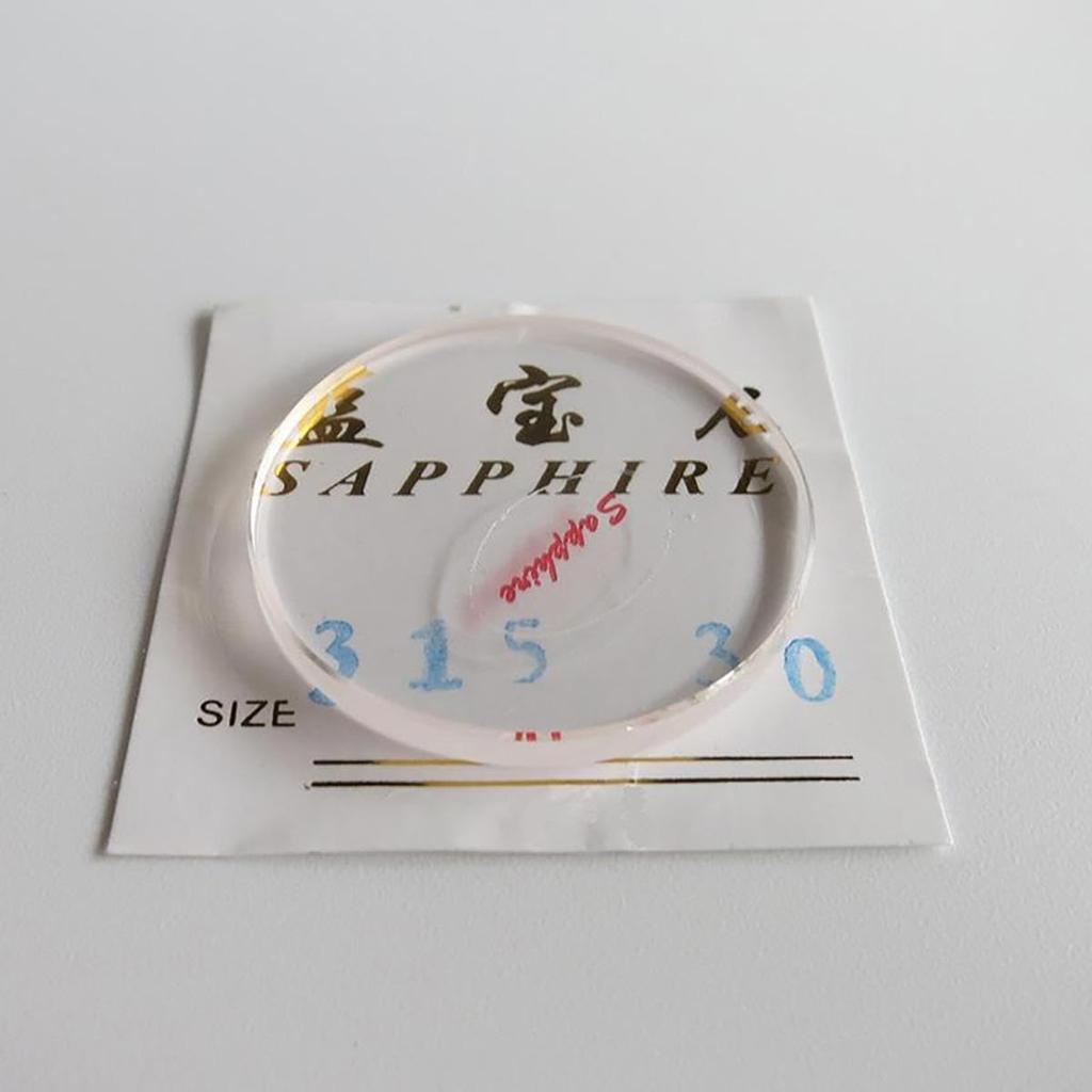 Replacement Transparent Watch Repair Flat Round Flat Sapphire Crystal Glass