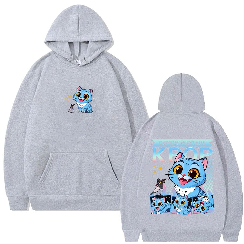 K-pop Охотники на демонов Нелепый принт тигра Толстовка Мужская Повседневная Оверсайз Флис Хлопок Худи Мужские Женские Мультяшный Тренд Пуловер