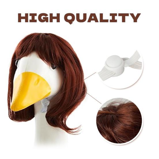 2 шт. костюм гуся для крыльца, парик с косами, пасхальная уличная статуя гуся, поддельные волосы, костюм гуся для сада, аксессуар для украшения лужайки на патио