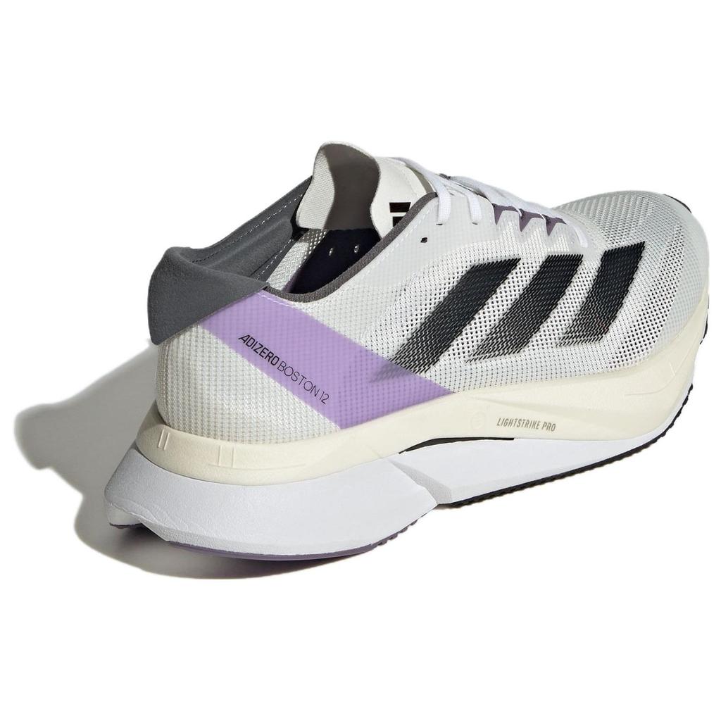 Adidas Adizero Boston 12 White Shadow Violet Women Sneakers Cloud-White Core-Black ID6900