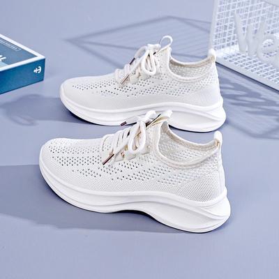 Женские однотонные повседневные кроссовки на шнуровке, удобные, дышащие, с мягкой подошвой, легкие, низкие кроссовки для бега
