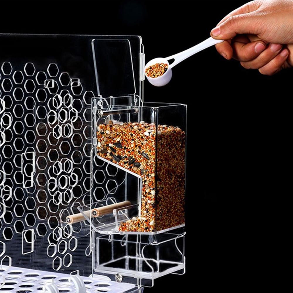 Акриловая автоматическая кормушка для попугаев Finch Parakeet, кормушки для птиц, аксессуары для клеток, дозатор