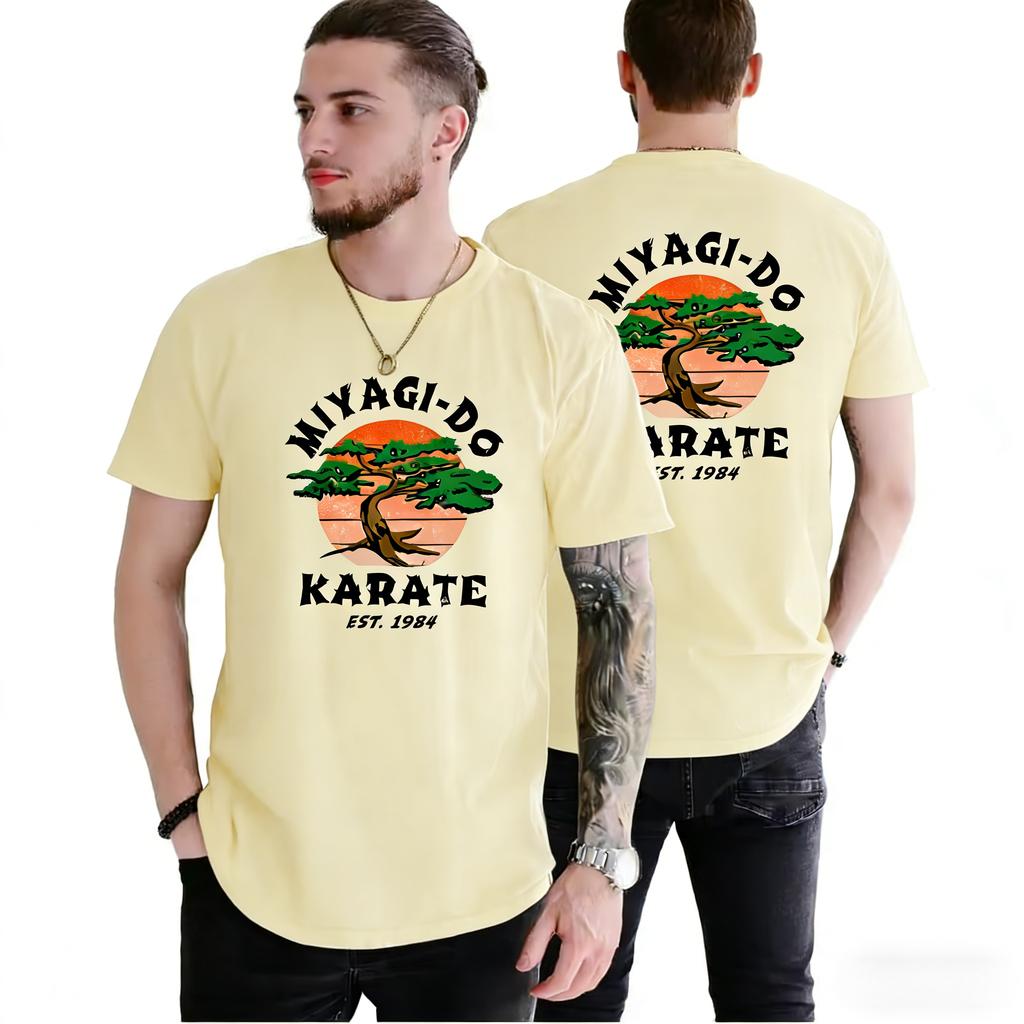 Классическая аниме-футболка для мужчин Cobra Kai Miyagi Do Летняя Модная и удобная мужская толстовка Хип-хоп Уличная мужская одежда